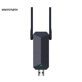 ☼Wt ตัวรับส่งสัญญาณ USB WiFi 2.4G 5GHz ความถี่คู่ ตัวรับสัญญาณเครือข่ายกิกะบิต ปลั๊กแอนด์เพลย์ พอร์ต USB รองรับ AP ไร้สาย WiFi6 สําหรับคอมพิวเตอร์