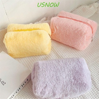 Usnow กระเป๋าเครื่องสําอาง แปรงแต่งหน้า ขนาดใหญ่ จุของได้เยอะ สีพื้น