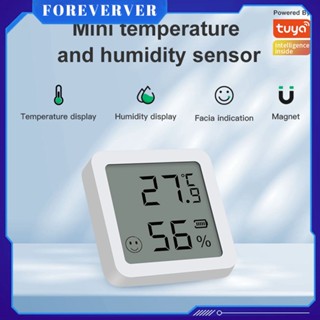 พร้อมสต็อก Tuya Mini Bluetooth Compatible Temperature And Humidity Meter Smart Homethermometer Hygrometer Real Time App Monitoring Intelligent Linkage fore