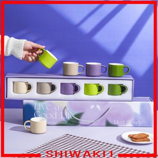 [Shiwaki1] ชุดแก้วกาแฟเซรามิค 80 มล. พร้อมหูจับ 5 ชิ้น