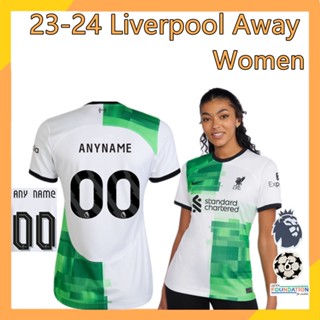 เสื้อกีฬาแขนสั้น ลายทีมชาติฟุตบอล Liverpool Jersey Away 23-24 ชุดเยือน สําหรับผู้หญิง