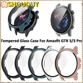 SHOUOUY เคส+ฟิล์มกันรอยหน้าจอ อุปกรณ์เสริม สําหรับ Amazfit GTR 3/GTR 3Pro