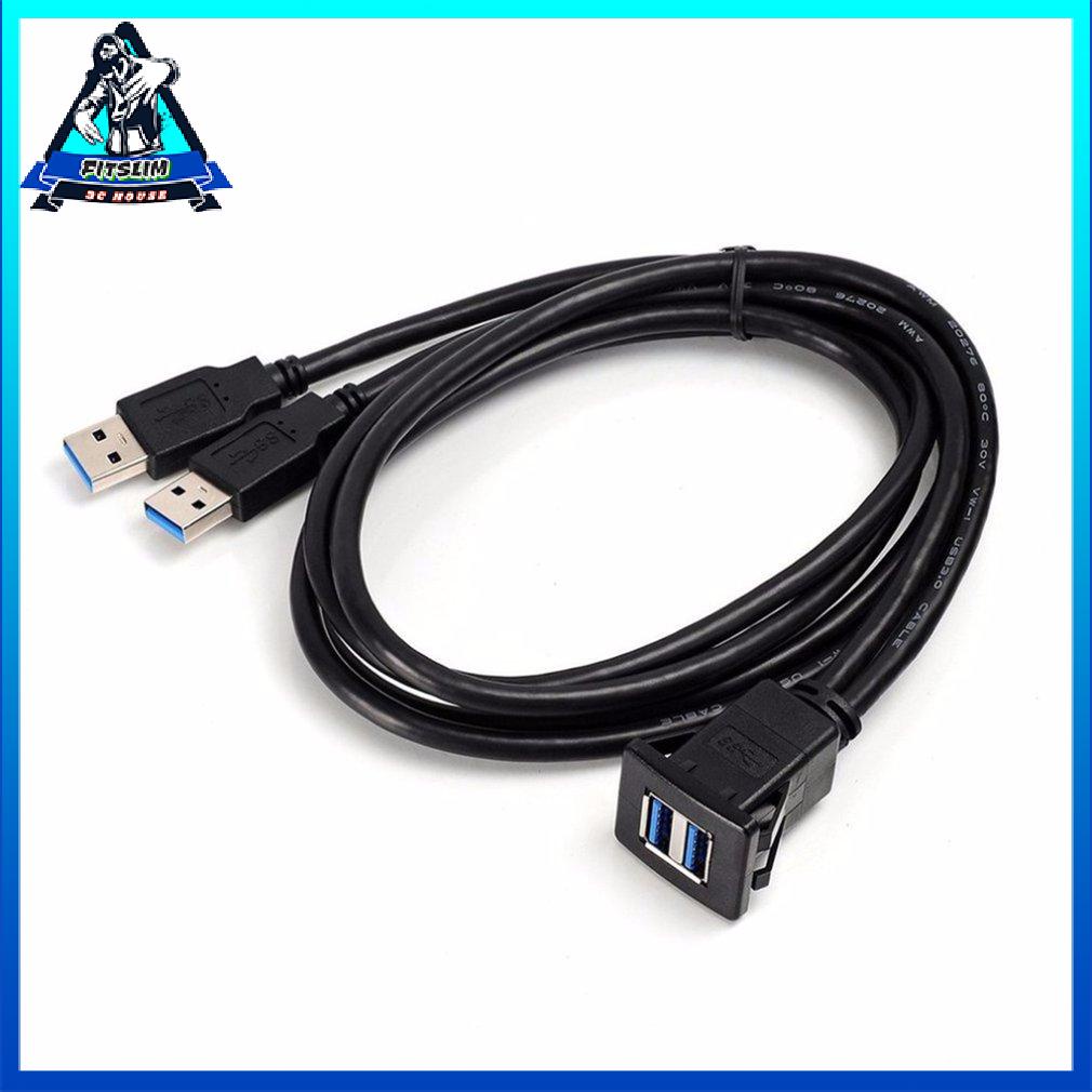 [Ready] 1M/2M Socket Cable USB 3.0 Auto Car Flush Mount Male to Female Extension [F/14]