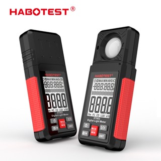 Habotest เครื่องวัดความสว่างแสงดิจิทัล HT603 200000 Lux เครื่องตรวจจับอุณหภูมิ หมุนได้ 180 องศา พร้อมไฟแบ็คไลท์ LCD