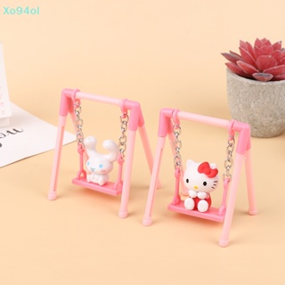 Xo94ol ฟิกเกอร์การ์ตูน Hello Kitty Playing On The Swings Kawaii My Melody Cinnamoroll Purin ของเล่นสําหรับเด็ก TH