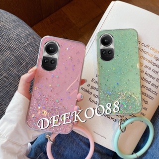 พร้อมส่ง ใหม่ เคสโทรศัพท์มือถือนิ่ม แบบใส ลายอวกาศ ดาว พร้อมสายคล้องมือ สําหรับ OPPO Reno10 Pro Plus Pro+ 5G 2023 Reno 10 10Pro Reno10Pro+