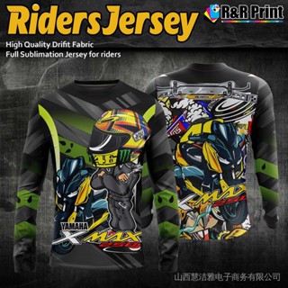 Xmax jersey เสื้อแขนยาว พิมพ์ลายไทย 3D สําหรับผู้ขับขี่รถจักรยานยนต์ ไซซ์ xxs-6xl 5yf4