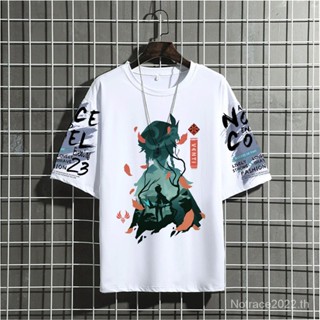 ★Genshin Impact★เสื้อยืดแขนสั้น คอกลม ทรงหลวม ลาย Kazuha &amp; Raiden Shogun สําหรับนักเรียน