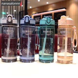 Nanasn| ขวดน้ําพลาสติกใส พร้อมหลอดดูด ขนาด 800 มล. สําหรับผู้ชาย ตั้งแคมป์ เดินป่า กลางแจ้ง E3Z5 1 ชิ้น