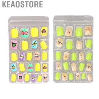 Keaostore Kids Press On Nails  24 Pieces False Nail Yellow for Appointment Dancing Party