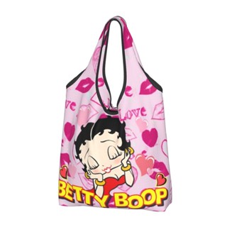 Betty Boop กระเป๋าช้อปปิ้งลําลอง พิมพ์ลาย แบบพกพา แฟชั่น สําหรับเดินทาง