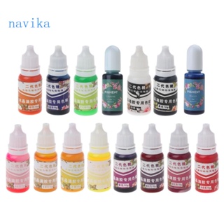 Nav น้ํายาย้อมเรซิ่น อีพ็อกซี่ UV ปลอดสารพิษ 15 สี สําหรับทําสีเรซิ่น เครื่องประดับ