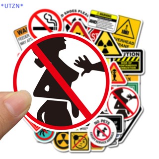 Utzn&gt; ใหม่ สติกเกอร์เตือน ลายการ์ตูน Danger Banning Skateboard กีตาร์ แล็ปท็อป รถจักรยานยนต์ รถยนต์ ของเล่นคลาสสิก สุดเท่ 50 ชิ้น