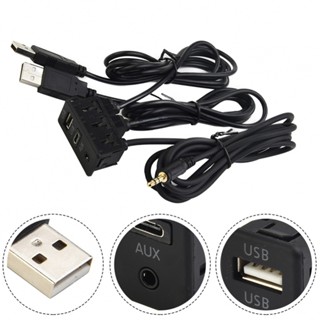 สายเคเบิลพลาสติก อเนกประสงค์ กันไฟ USB 1.5 เมตร สีดํา อุปกรณ์เสริม สําหรับรถยนต์