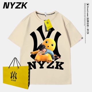 Nyzk เสื้อยืดผ้าฝ้ายแท้ แขนสั้น คอกลม พิมพ์ลายมังกร และมังกรเจ็ดตัว ทรงหลวม แฟชั่นฤดูร้อน สําหรับคู่รัก