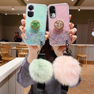 พร้อมส่ง ใหม่ เคสโทรศัพท์มือถือนิ่ม ปิดด้านหลัง ลายกลิตเตอร์ ประดับพลอยเทียม พร้อมขาตั้ง สําหรับ OPPO Reno10 Pro+ Plus 5G Reno 10 Reno10Pro+ OPPO A78 NFC 4G 2023 Reno10 Pro