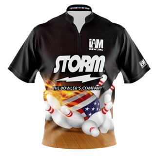 Storm DS เสื้อโปโล แขนสั้น พิมพ์ลายโบว์ลิ่ง 1512-ST 3D