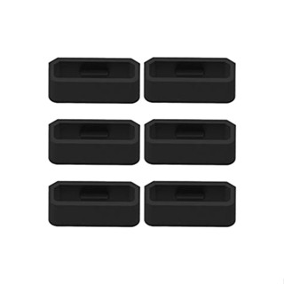 6pcs Holder Smart Elastic Accessories Security Fastener Strong 22mm Black Silicone Watch Strap Loop