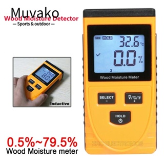 Muvako เครื่องวัดความชื้นไม้ หน้าจอดิจิทัล LCD 0.5%~79.5%