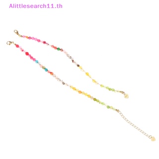 Alittlesearch11 สร้อยข้อมือลูกปัดคริสตัลทัวร์มาลีน หินธรรมชาติ หลากสี สําหรับผู้หญิง 1 ชิ้น