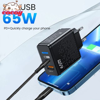 cocoy 65w Usb Charger Qc3.0 Essager 20w Gan Usb Type C Qc 3.0 Quick Charger สำหรับ Ip 14 13 11 Pro Max Mini Ipod