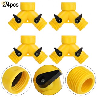 【VARSTR】Durable 4Pcs 2 Way Tap Water Valves Connector for Garden Hose Splitter