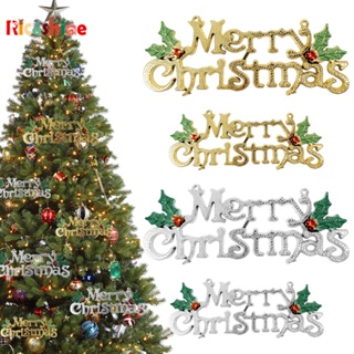 ป้ายพลาสติก รูปตัวอักษร Merry Christmas 3D สีเงิน สีทอง สําหรับแขวนตกแต่งต้นคริสต์มาส ปีใหม่