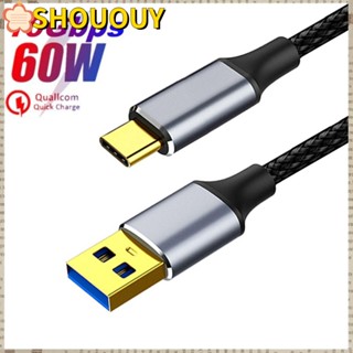 Shououy สายชาร์จ Type-C USB C 3A PD 60W QC 3.0 ชาร์จเร็ว สําหรับแล็ปท็อป