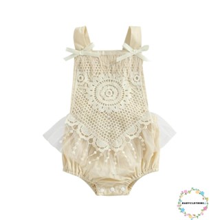 Babyclothes- ชุดจั๊มสูทรอมเปอร์ แขนกุด ปักลายดอกไม้ ฤดูร้อน สําหรับเด็กทารกแรกเกิด เด็กผู้หญิง เด็กวัยหัดเดิน