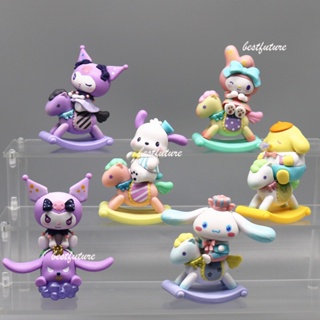 โมเดลฟิกเกอร์ Sanrio Kuromi My Melody Pochacco ขนาดเล็ก ของเล่นสําหรับเด็ก 6 ชิ้น ต่อชุด