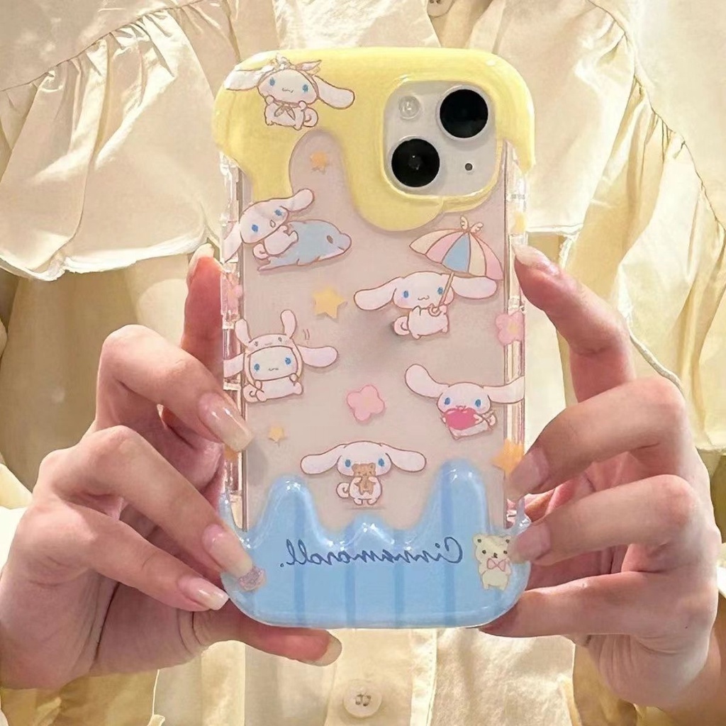 เคสโทรศัพท์มือถือ TPU ใส แบบนิ่ม ลายการ์ตูน Sanrio Cinnamoroll กันกระแทก สําหรับ IPhone 15 11 14 13 12 Pro Max 7 8 Plus XR X XS Max SE2020