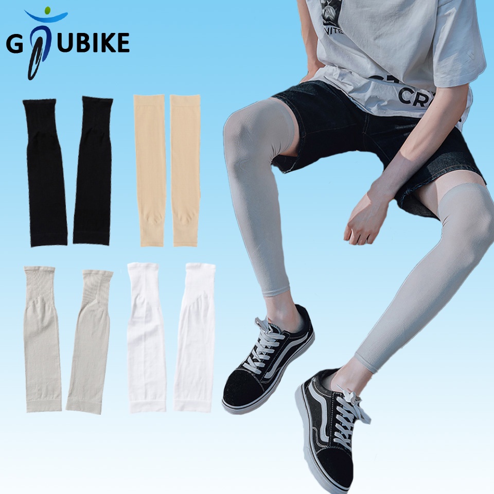 Gtubike ผ้าเรยอน คลุมขา ป้องกันเข่า ปลอกขา กันแดด ผู้ชาย ผู้หญิง ความรู้สึก เหงื่อ ขี่จักรยาน ความยืดหยุ่นสูง ระบายอากาศ เย็น