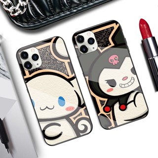 เคสโทรศัพท์มือถือแบบแก้วแข็ง ลายการ์ตูน Sanrio Kuromi Cinnamoroll สําหรับ Samsung S22 Pro S21 FE S20 Plus Ultra