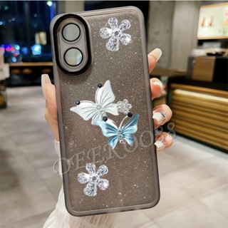 เคสโทรศัพท์มือถือแบบนิ่ม TPU กันกระแทก กันรอยกล้อง ลายผีเสื้อสวยงาม สําหรับ OPPO Reno8 T A78 A77S A77 A57 A17 A17K A16K A16e A16 Reno 8 8T 5G 4G