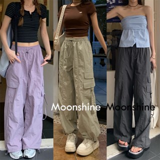 Moon  กางเกงขายาว คาร์โก้ กางเกง เชือกอเมริกันคลาสิค Cargo pants 2023 NEW Jl1517 ทันสมัย ins Unique สวย A90M00M 36Z230909