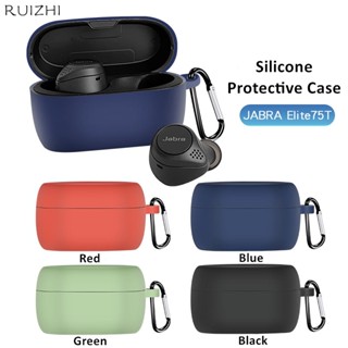 เคสหูฟังบลูทูธไร้สาย ซิลิโคน พร้อมตะขอ สําหรับ Jabra elite 75t Jabra elite Active 75t