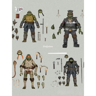 Neca ฟิกเกอร์ รูปเต่านินจา Global Monster TMNT Last Ronin Michelangelo Leonardo Raffaello Santi ของเล่นสําหรับเด็ก