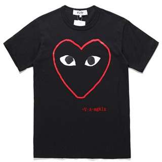 พร้อมส่ง เสื้อยืดแขนสั้นลําลอง คอกลม พิมพ์ลาย CDG PLAYCOMME des Garcons Kawakubo Love Line สําหรับผู้ชาย และผู้หญิง