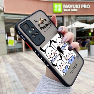 เคสซิลิโคนใส ขอบสี่เหลี่ยม กันกระแทก ลายการ์ตูน Pochacco น่ารัก สําหรับ Xiaomi Redmi 10 5G Redmi 10 Prime Poco X4 NFC