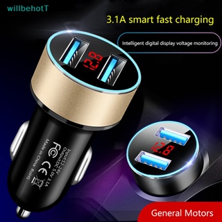 [WillbehotT] R al Smart 2 พอร์ต Dual Usb Car Charger อะแดปเตอร์ชาร์จโทรศัพท์ในรถ ที่ชาร์จโทรศัพท์ ที่ชาร์จอลูมิเนียม [ใหม่]