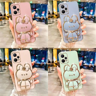 เคส Xiaomi Redmi Note 12 Pro เคส Redmi 12C Casing Redmi 10 Case Redmi 10 Prime Plus Case Cute Bunny Bracket Cartoon Stand Vanity Mirror Rabbit Holder Phone Cover Cassing Cases Case KT โทรศัพท์มือถือ ลายการ์ตูนกระต่ายน่ารัก พร้อมขาตั้ง สําหรับ