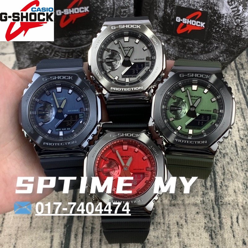 GM-2100-1A Steel Series นาฬิกาสปอร์ต GM-2100N-2A สีคลาสสิกนาฬิกาเรซิ่นอุปกรณ์เสริม p139