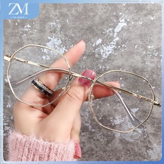 【ZM Glasses】แว่นตาสายตาสั้น ป้องกันแสงสีฟ้า ทรงกลม  เกรด -0 100 150 200 250 300 350 400 แฟชั่นสไตล์เกาหลี สําหรับผู้หญิง นักเรียน 086