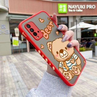 เคสโทรศัพท์มือถือ ซิลิโคนแข็ง ขอบสี่เหลี่ยม กันกระแทก ลายการ์ตูนหมีน่ารัก สําหรับ Xiaomi Redmi 9T Redmi 9 Power