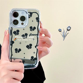 เคสป้องกันโทรศัพท์มือถือ แบบนิ่ม ลายดอกทิวลิป สําหรับ iPhone 14 13 12 11 Pro Max