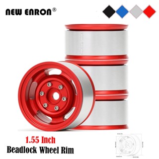 4pc ล้อแม็ก 1.55 "ล้อ Beadlock ล้อ RC ริม 12 มิลลิเมตรหกเหลี่ยมสำหรับรถยนต์ RC 1/10 MN98 แกน SCX10 D90 TF2 Tamiya CC01 LC70 LC80 RC4WD JIMNY