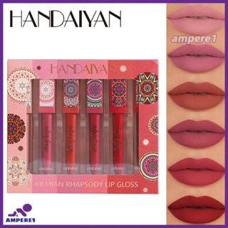 Handaiyan Non-stick Cup Matte Soft Mist Lip Glaze ลิปกลอสลิปสติกติดทนนานโบฮีเมียน -AME1