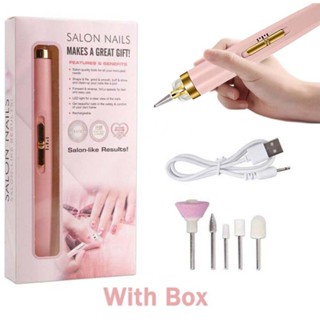 Electric Nail File Drill Rechargeable Portable Manicure Pedicure Machine Kit Set