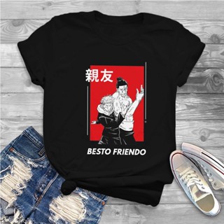 ป่าJujutsu Kaisen besto friyo itadori and Todo ก่อให้เกิดเสื้อยืดยูนิเซ็กส์แฟชั่นผู้หญิงเสื้อยืดคอกลมสไตล์ฮาราจูกุ(S-5XL