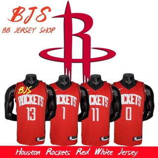 【BJS �� เสื้อกีฬาบาสเก็ตบอล Houston Rockets Jersey สีแดง สีขาว